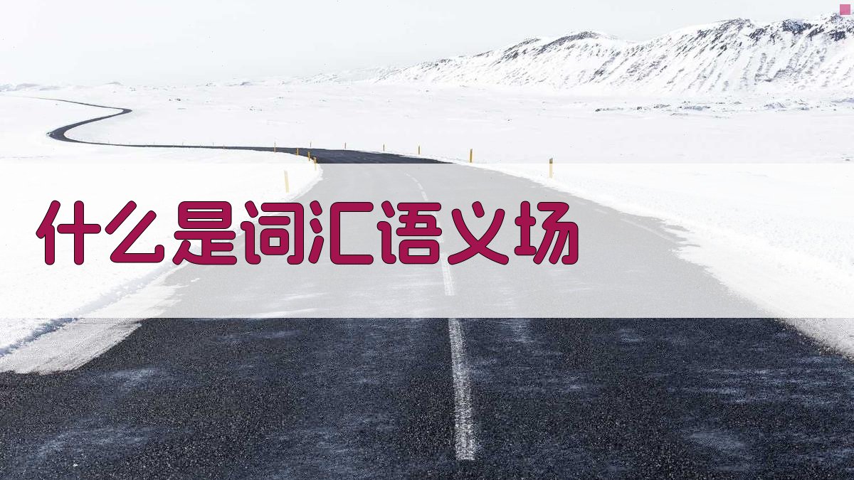 词汇语义场构建