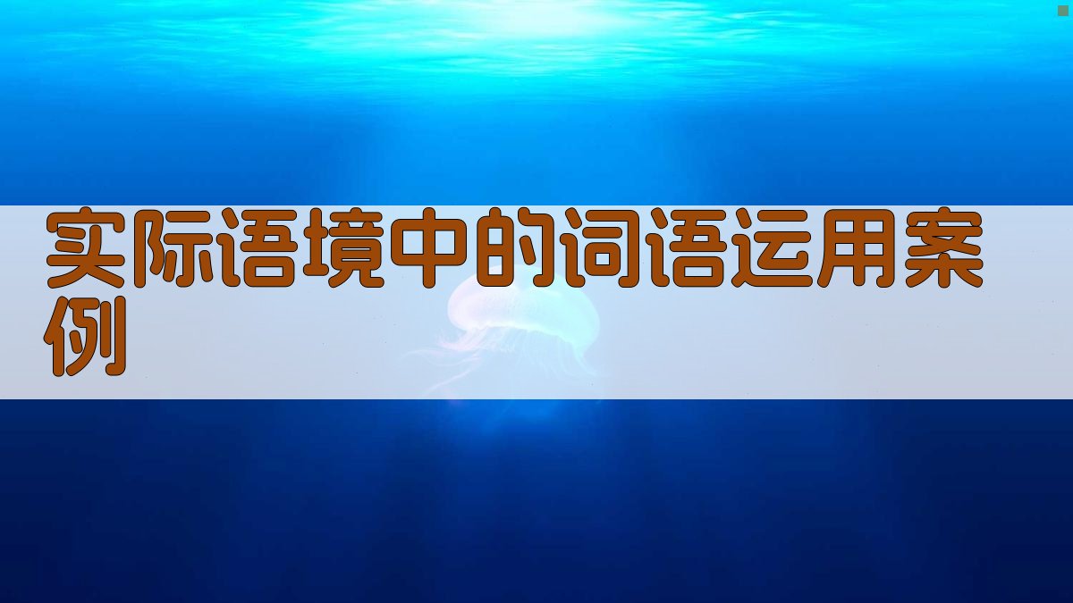 实际语境中的词语运用案例 图2
