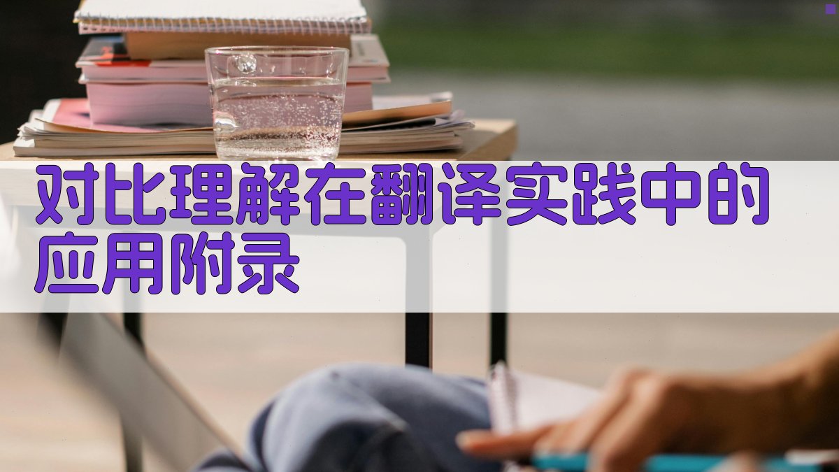 对比理解在翻译实践中的应用 · 附录 图5