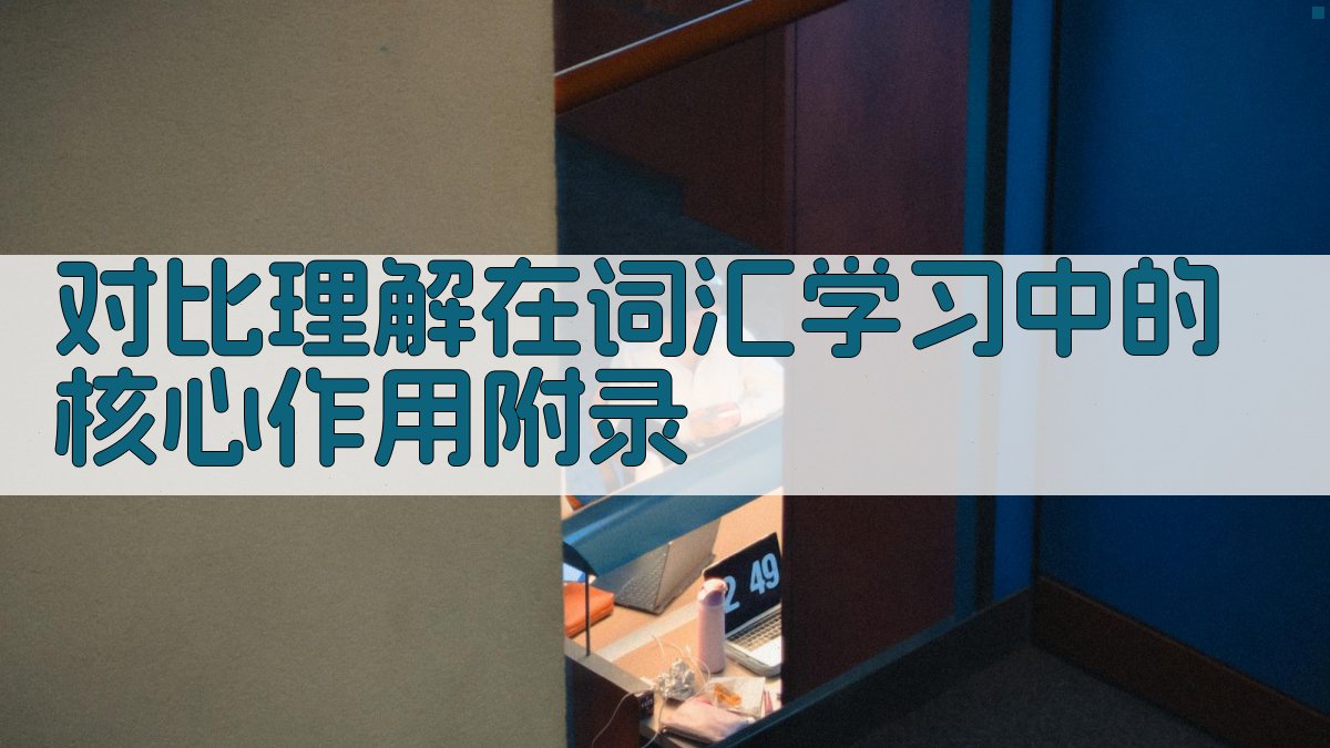 对比理解在词汇学习中的核心作用 · 附录 图5