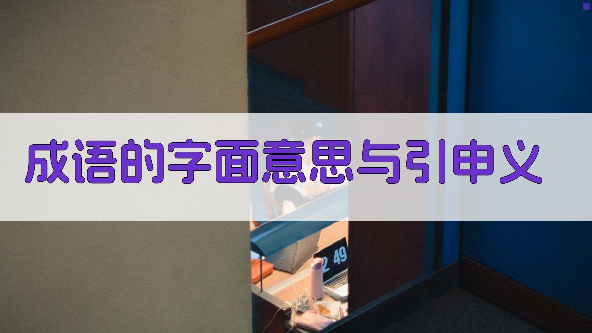 成语的字面意思与引申义 图1