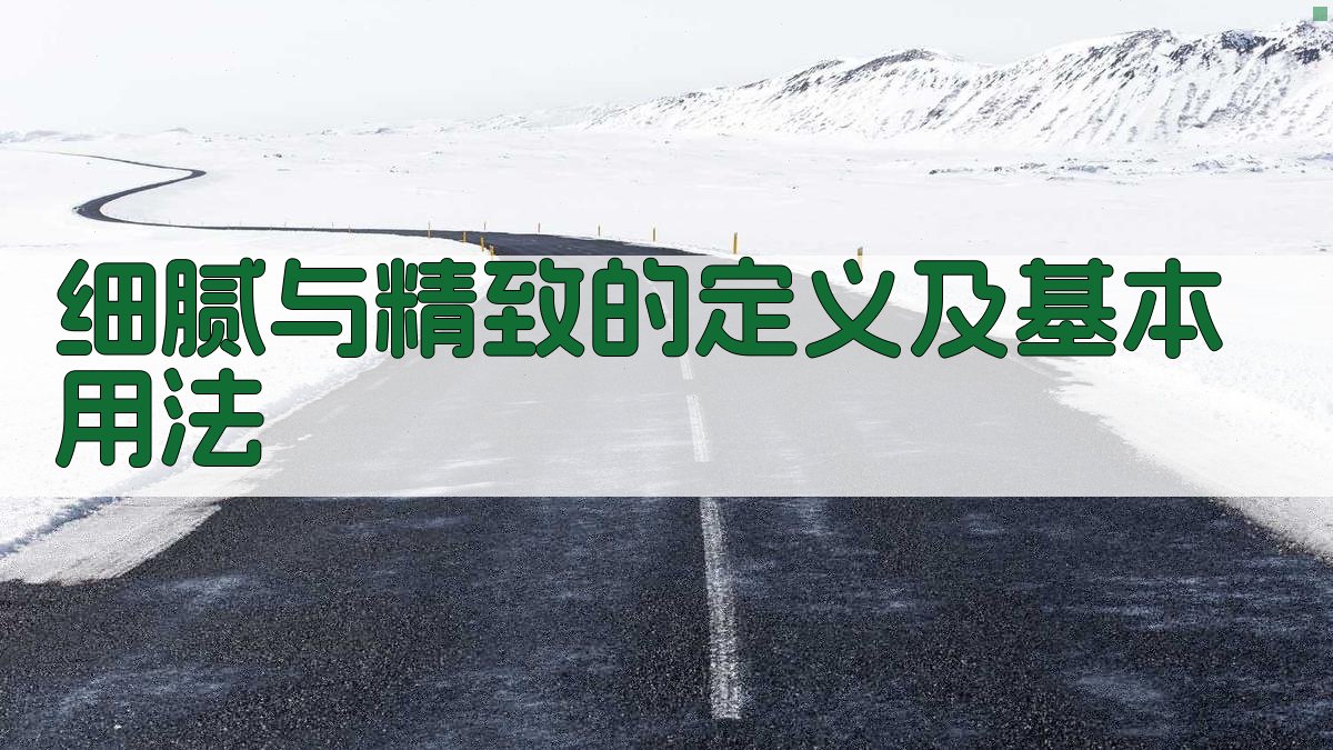 细腻与精致的定义及基本用法 图1