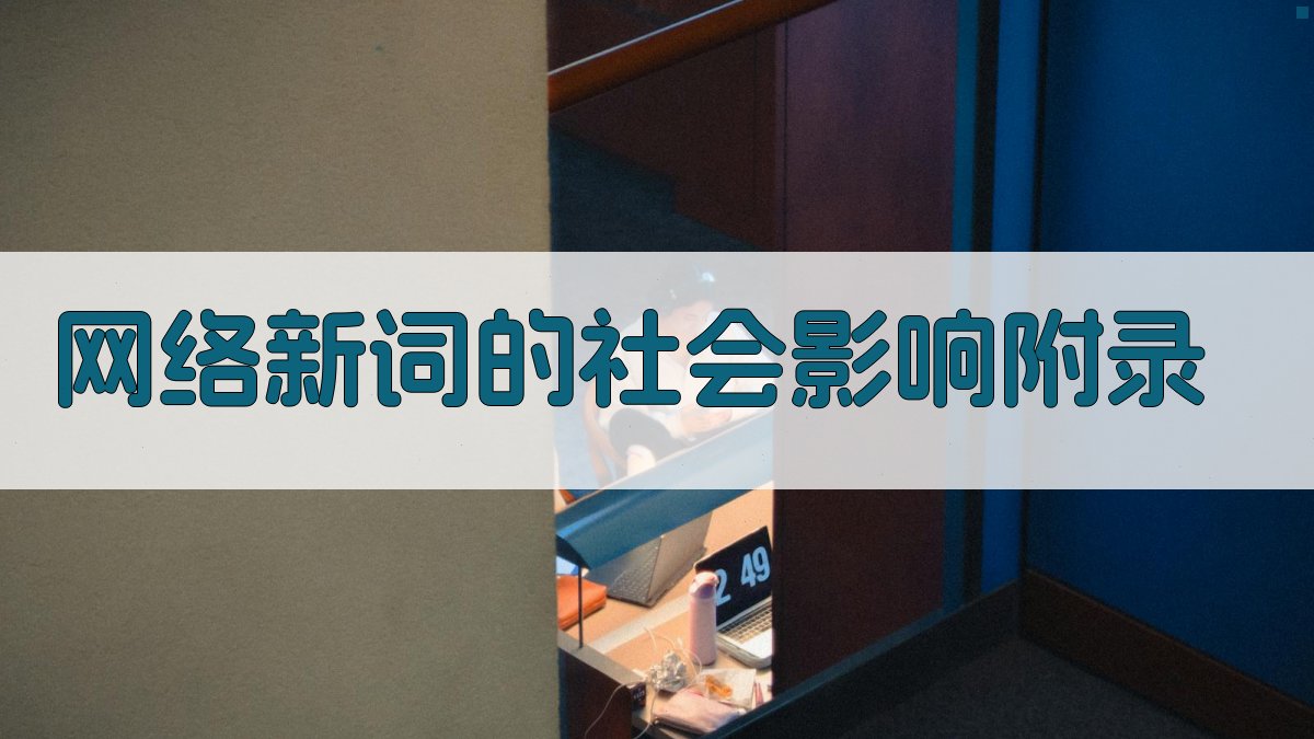 网络新词的社会影响 · 附录 图1