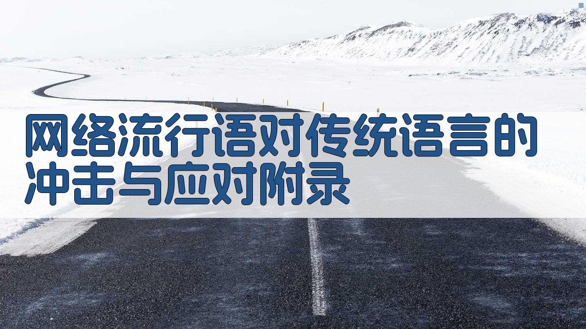 网络流行语对传统语言的冲击与应对 · 附录 图3