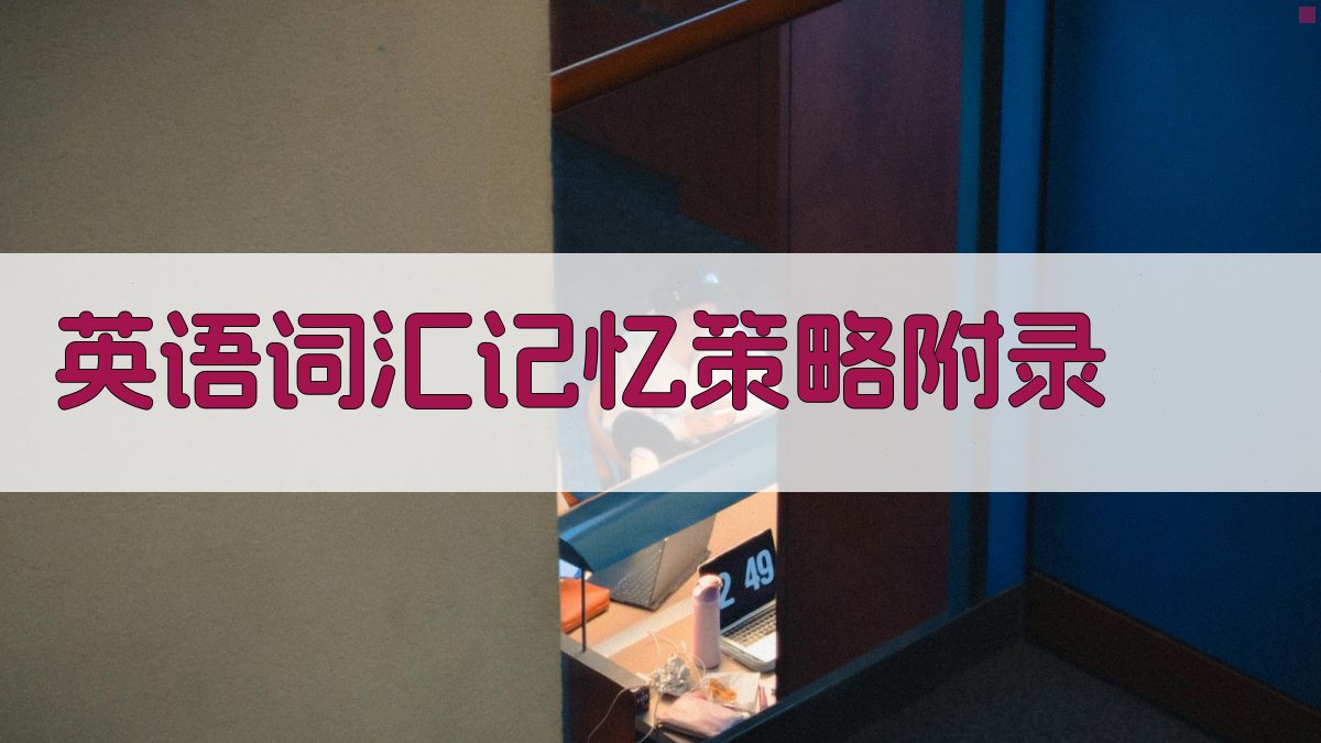 英语词汇记忆策略 · 附录 图3