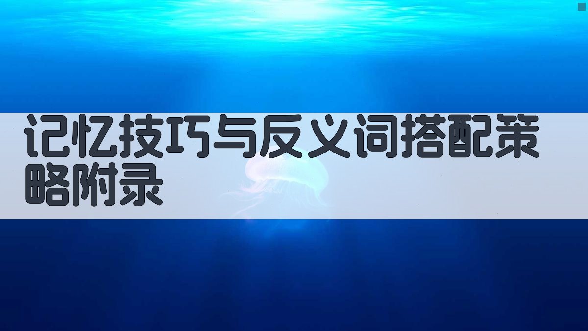记忆技巧与反义词搭配策略 · 附录 图2