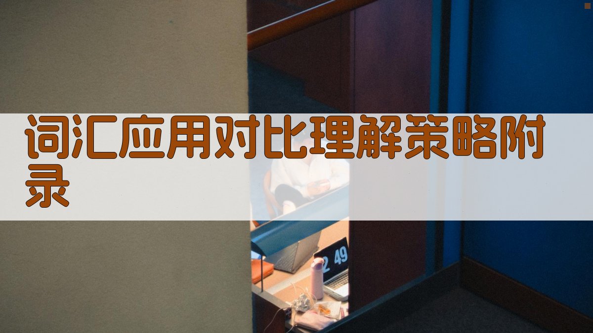 词汇应用对比理解策略 · 附录 图2