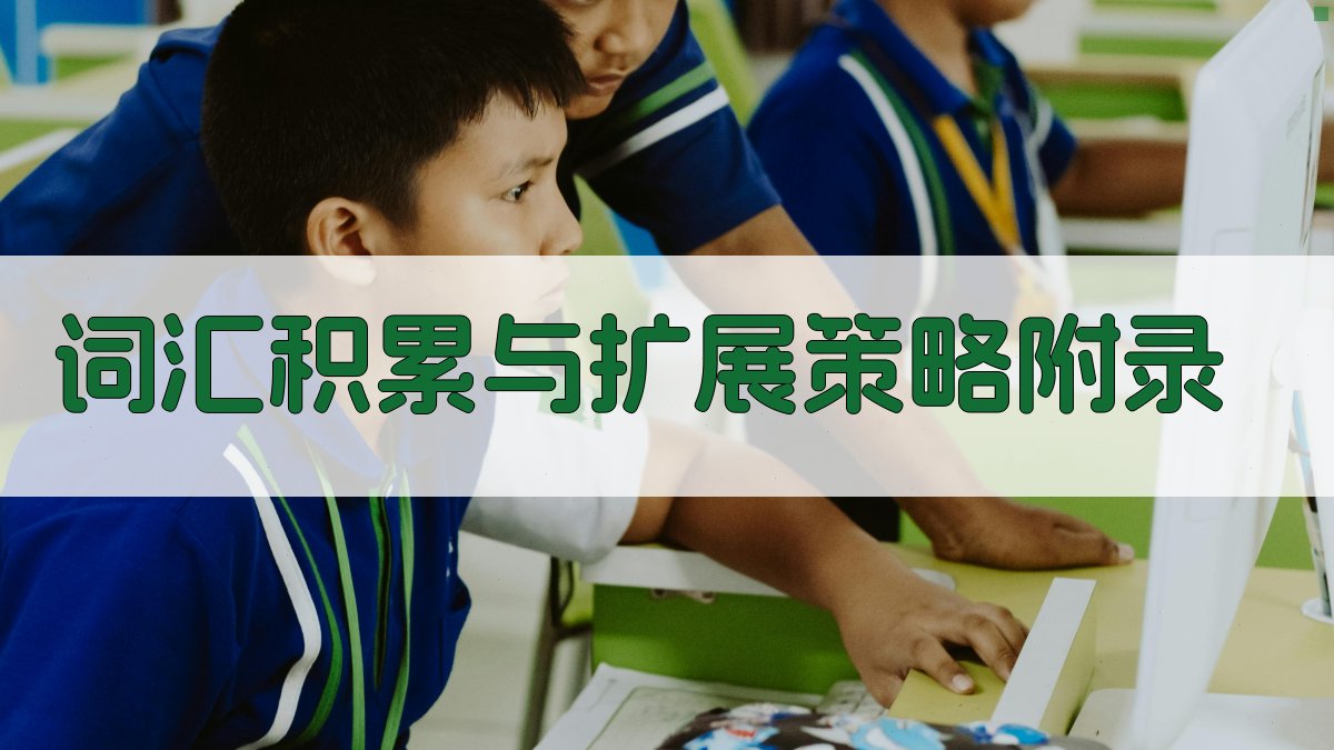 词汇积累与扩展策略 · 附录 图2