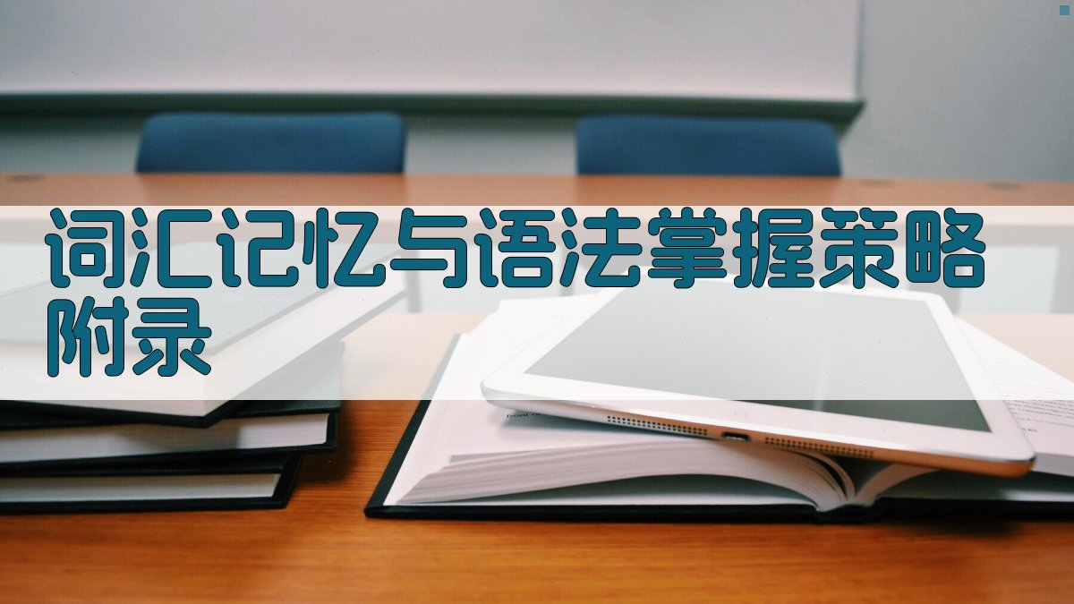 词汇记忆与语法掌握策略 · 附录 图5