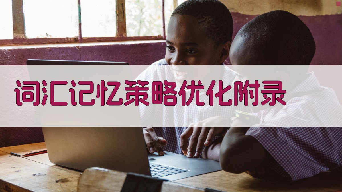 词汇记忆策略优化 · 附录 图4