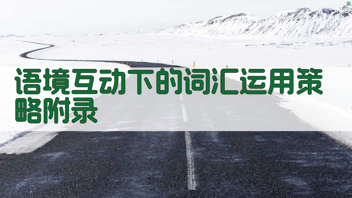 语境互动下的词汇运用策略 · 附录 图5